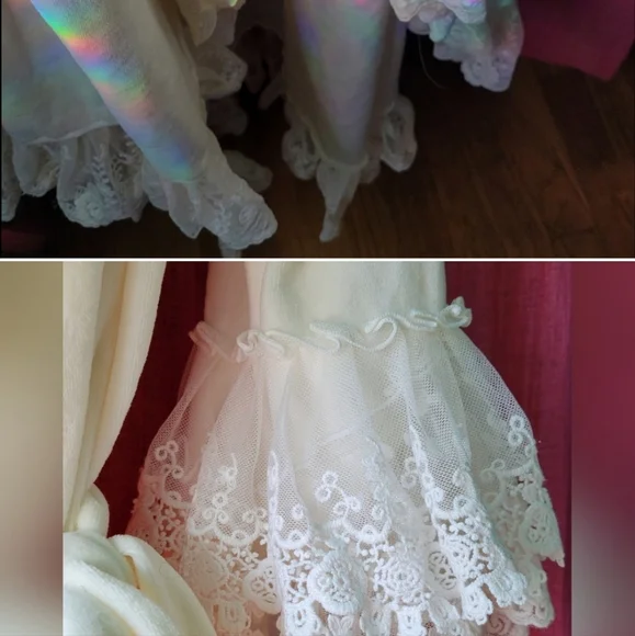 Hopeless Romantic Bridal Train Floor Length White Lace Robe Cardigan Victorian - Picture 3 of 5